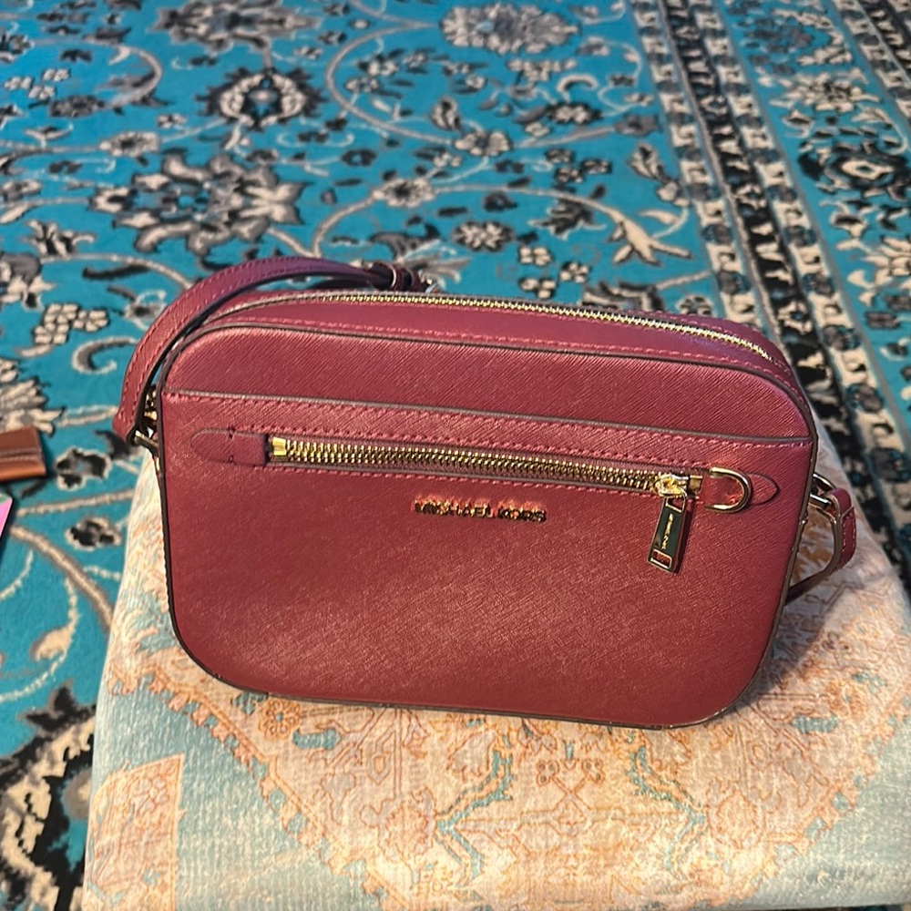 Michael Kors Red Crossbody Bag Sleek Design